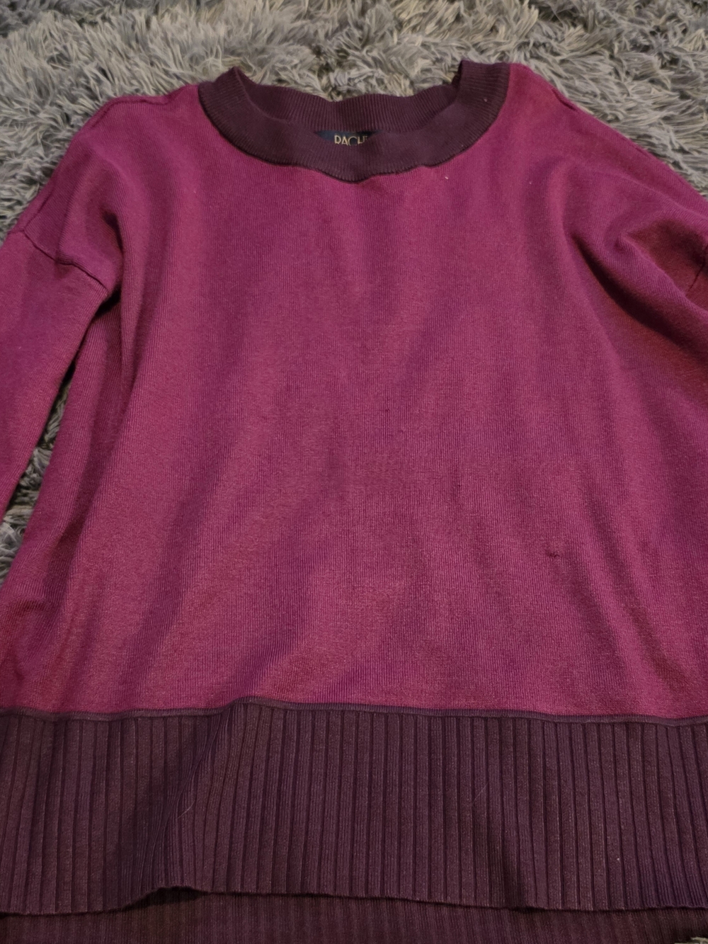 Two-Tone Magenta Crewneck Sweater Rachel Roy Sz Sm
